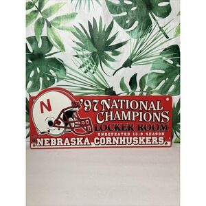Nebraska Cornhuskers Football 1997 National Champions Locker Room Sign WinCraft